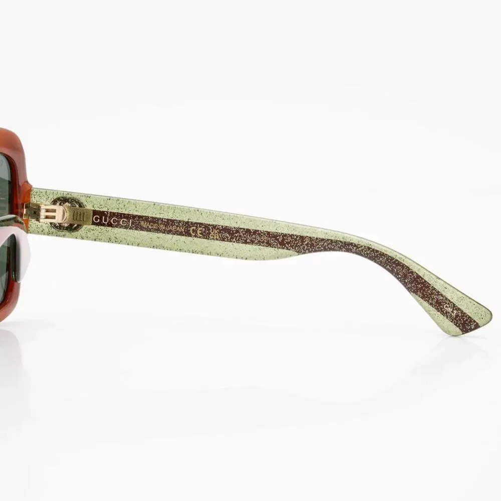 Gucci Glitter Web Interlocking G Square Sunglasses - Picture 3 of 5